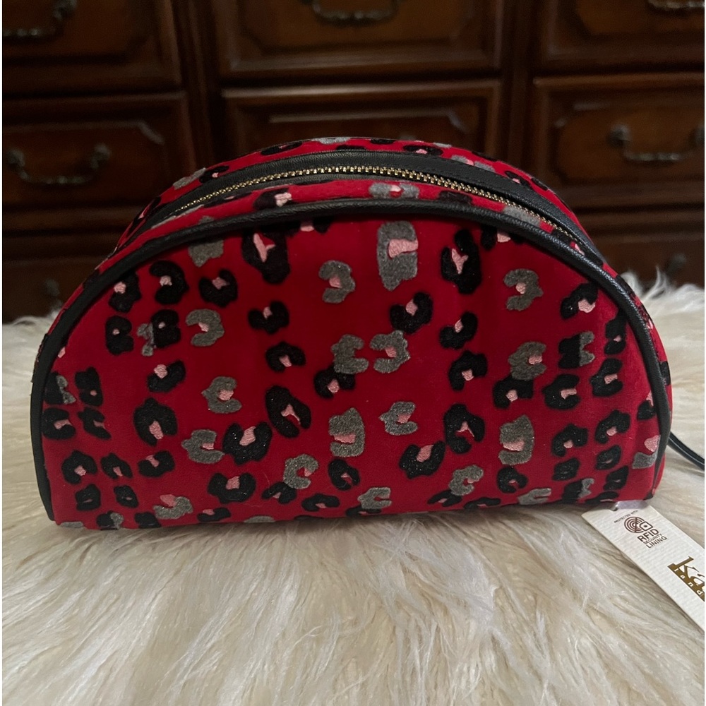 NWT Kate Landry Leopard Cosmetic Case